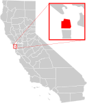 California county map (San Francisco County enlarged)